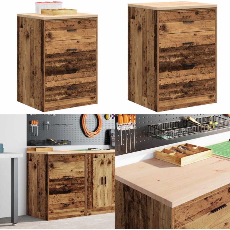 Vidaxl - Armoire de rangement de garage vieux bois 60x51x85 cm bois pin