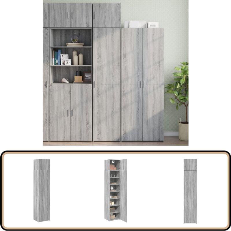 Vidaxl - Armoire de rangement mince sonoma gris 45x42,5x225 cm