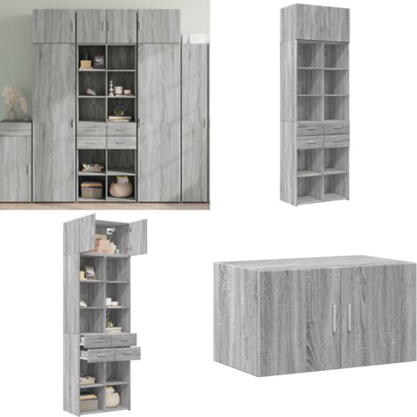 vidaXL Armoire de rangement sonoma gris 70x42,5x225 cm