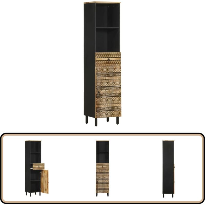 Vidaxl - Armoire de salle de bain 38x33,5x160 cm bois massif de manguier