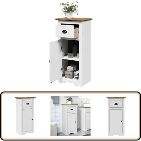 vidaXL Armoire de salle de bain BODO blanc et marron 44x30x90 cm
