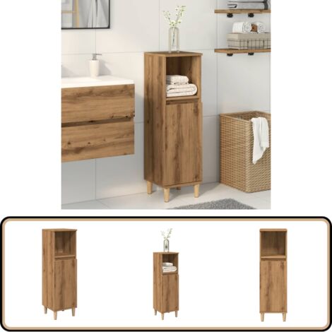 vidaXL Armoire de salle de bain chêne artisanal 30x30x100 cm
