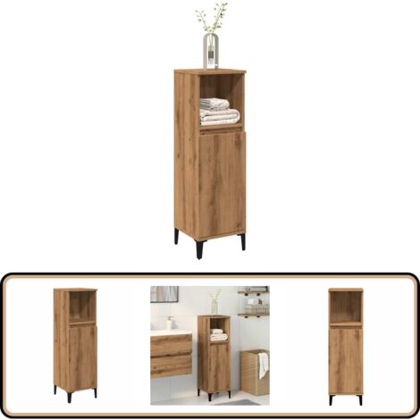 vidaXL Armoire de salle de bain chêne artisanal 30x30x100 cm