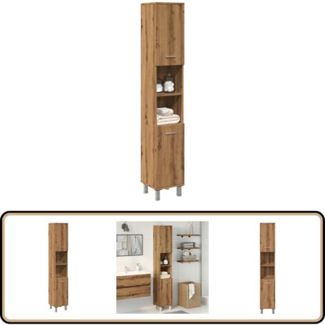 vidaXL Armoire de salle de bain chêne artisanal 30x30x179 cm