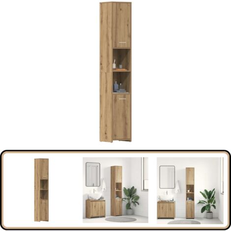 vidaXL Armoire de salle de bain chêne artisanal 30x30x183,5 cm