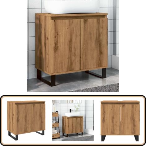 Armoire Murale - GAROSA - Gris Béton - 60x31x60 Cm - Bois D'ingénierie