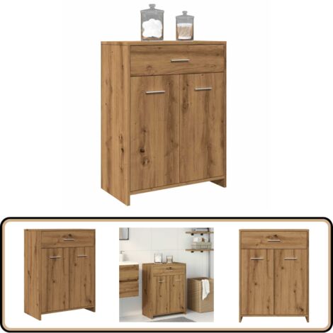 vidaXL Armoire de salle de bain chêne artisanal 60x33x80 cm