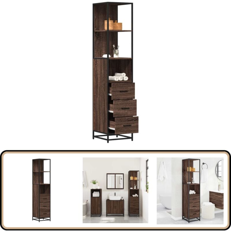 Vidaxl - Armoire de salle de bain chêne marron 35x37,5x166 cm
