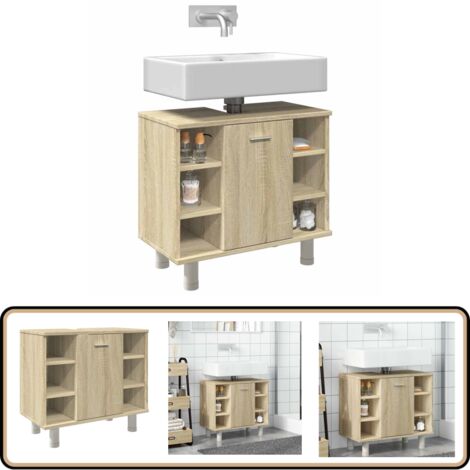 vidaXL Armoire de salle de bain Chêne sonoma 60x32x53,5 cm Aggloméré