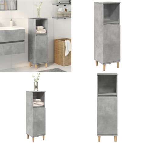vidaXL Armoire de salle de bain gris béton 30x30x100 cm