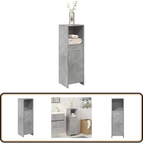 vidaXL Armoire de salle de bain Gris béton 30x30x95 cm Aggloméré
