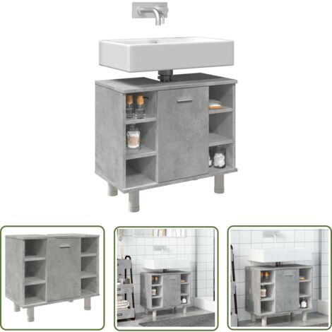 vidaXL Armoire de salle de bain Gris béton 60x32x53,5 cm Aggloméré