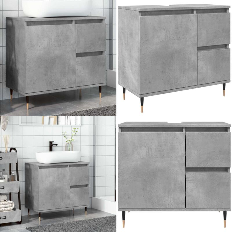 Vidaxl - Armoire de salle de bain gris béton 65x33x60 cm