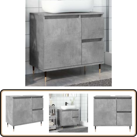 vidaXL Armoire de salle de bain gris béton 65x33x60 cm