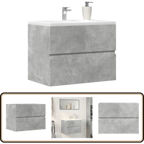 vidaXL Armoire de salle de bain gris béton bois d'ingénierie