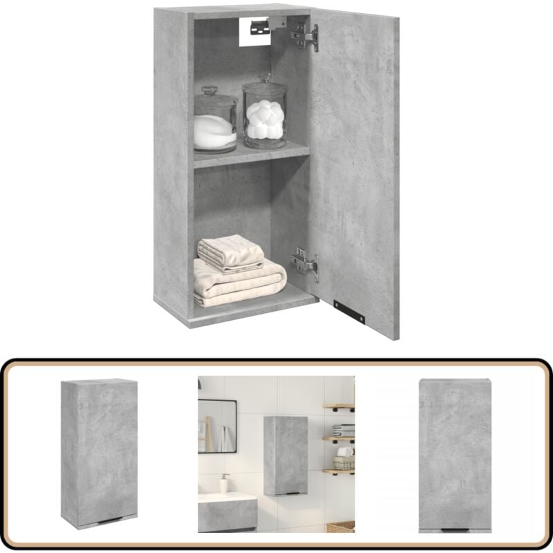 Vidaxl - Armoire de salle de bain murale Gris béton 32x20x67 cm