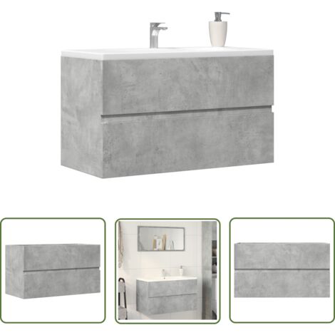 vidaXL Armoire de salle de bain suspendue gris béton bois d'ingénierie