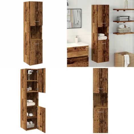 vidaXL Armoire de salle de bain suspendue vieux bois bois d'ingénierie