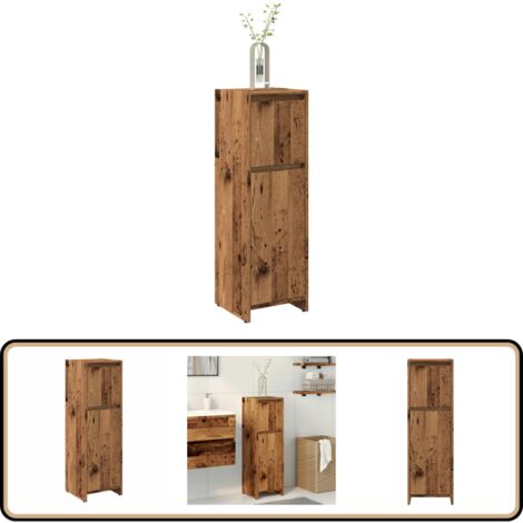 vidaXL Armoire de salle de bain vieux bois 30x30x95 cm bois ingénierie