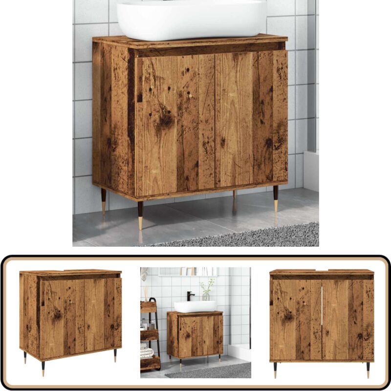 Vidaxl - Armoire de salle de bain vieux bois 58x33x60 cm bois ingénierie