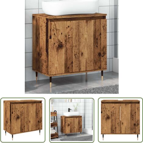 vidaXL Armoire de salle de bain vieux bois 58x33x60 cm bois ingénierie