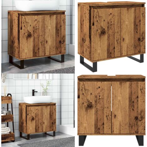 vidaXL Armoire de salle de bain vieux bois 58x33x60 cm bois ingénierie