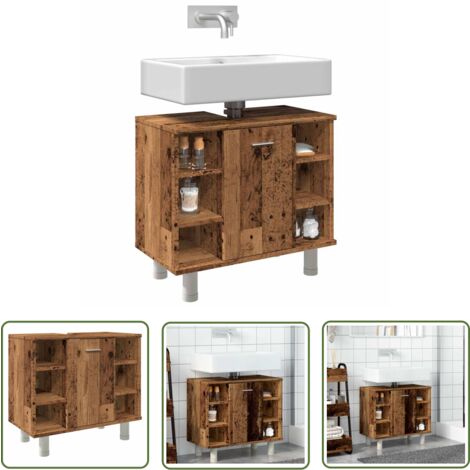 vidaXL Armoire de salle de bain vieux bois 60x32x53,5 cm