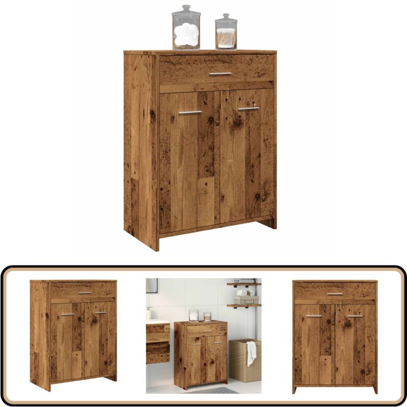 Vidaxl - Armoire de salle de bain vieux bois 60x33x80 cm bois ingénierie
