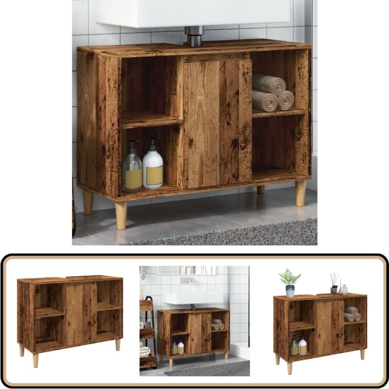 Vidaxl - Armoire de salle de bain vieux bois 80x33x60 cm bois ingénierie
