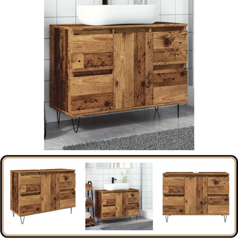 Vidaxl - Armoire de salle de bain vieux bois 80x33x60 cm bois ingénierie