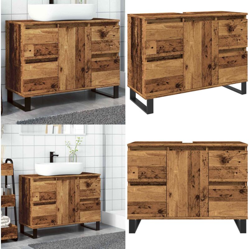 Vidaxl - Armoire de salle de bain vieux bois 80x33x60 cm bois ingénierie