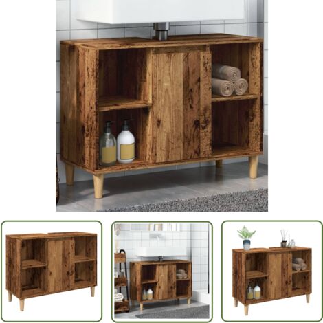 vidaXL Armoire de salle de bain vieux bois 80x33x60 cm bois ingénierie