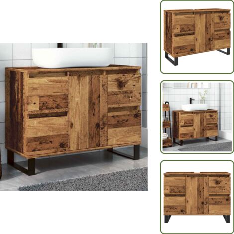 vidaXL Armoire de salle de bain vieux bois 80x33x60 cm bois ingénierie