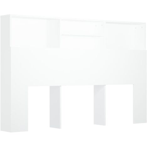 vidaXL Armoire de tête de lit Blanc 160x19x103,5 cm - Blanc