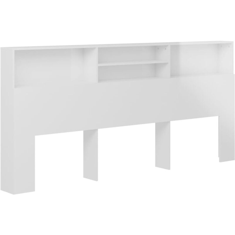 Vidaxl - Armoire de tête de lit Blanc brillant 220x19x103,5 cm