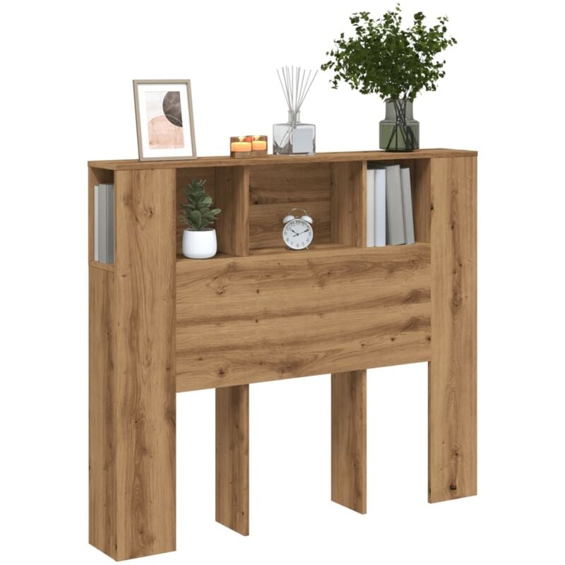 Vidaxl - Armoire de tête de lit chêne artisanal 120x19x104,5 cm