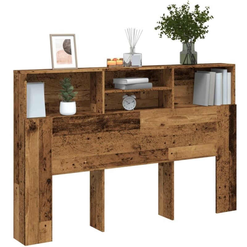 Armoire de tête de lit vieux bois 160x19x103,5 cm vidaXL