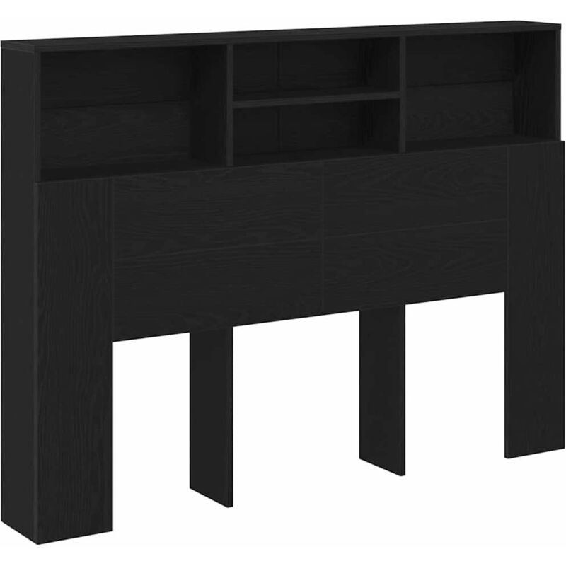 vidaXL Cabinet de Tête de Lit Chêne noir Bois d'ingénierie