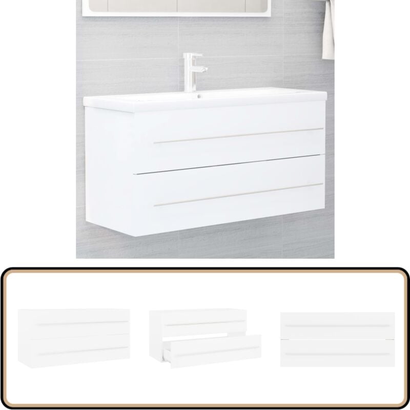 Vidaxl - Armoire d'évier Blanc 100x38,5x48 cm Bois d'ingénierie