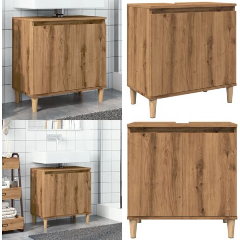 vidaXL Armoire d'évier chêne artisanal 58x33x60 cm bois d'ingénierie