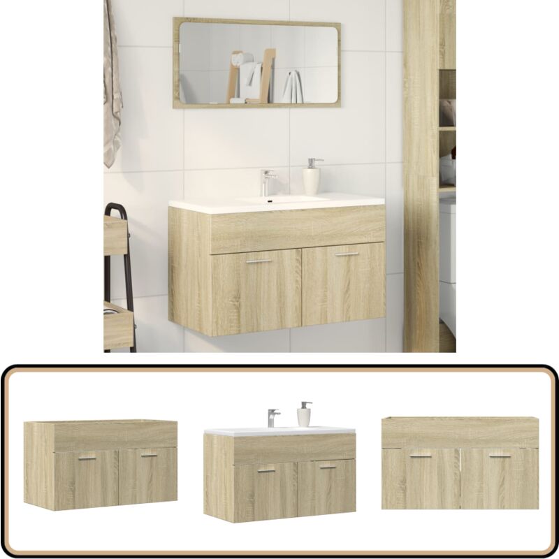 Vidaxl - Armoire d'évier Chêne sonoma 80x38,5x46 cm Aggloméré