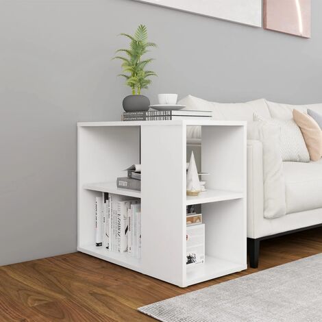 Vidaxl – Armoire latérale blanche 60x30x50 cm en aggloméré – 2 étagères pour rangement – Surface stable pour objets décoratifs
