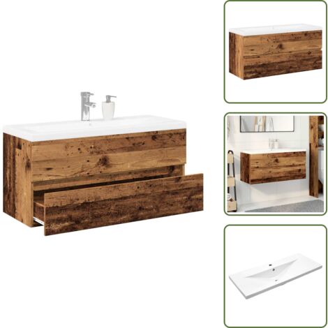 vidaXL Armoire lavabo avec bassin intégré vieux bois
