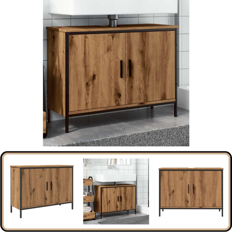 Vidaxl - Armoire lavabo chêne artisanal 80x30x60 cm bois d'ingénierie