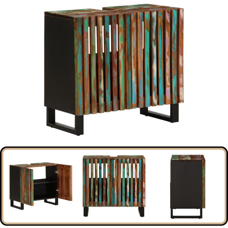 Armoire lavabo de salle de bain 62x34x58cm bois massif d'acacia - Vidaxl