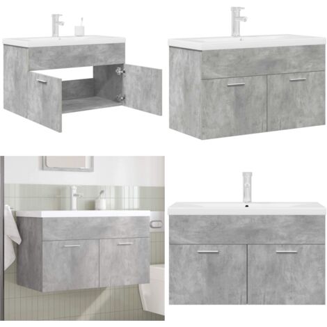 vidaXL Armoire lavabo de salle de bain avec bassin intégré et robinet