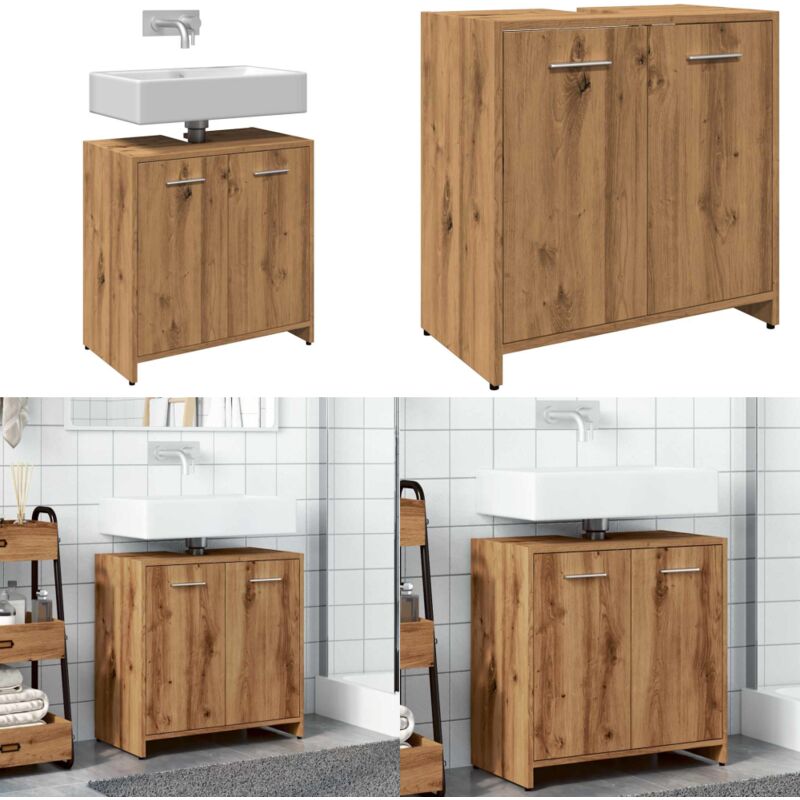 Vidaxl - Armoire lavabo de salle de bain chêne artisanal 60x33x60 cm