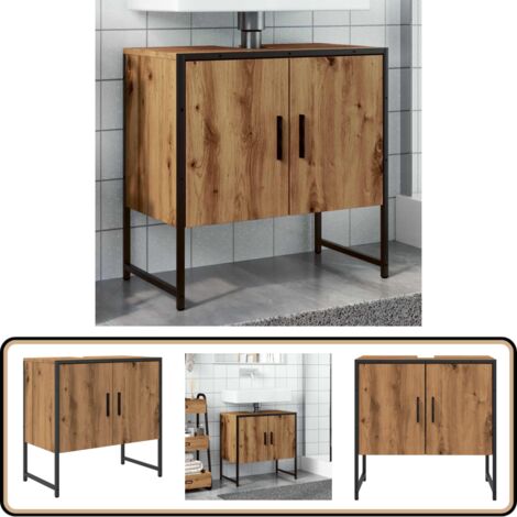 vidaXL Armoire lavabo de salle de bain chêne artisanal 60x33x60 cm