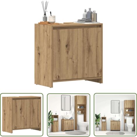 vidaXL Armoire lavabo de salle de bain chêne artisanal 60x33x60 cm