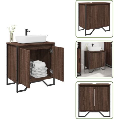vidaXL Armoire lavabo de salle de bain chêne marron 60x35x60 cm